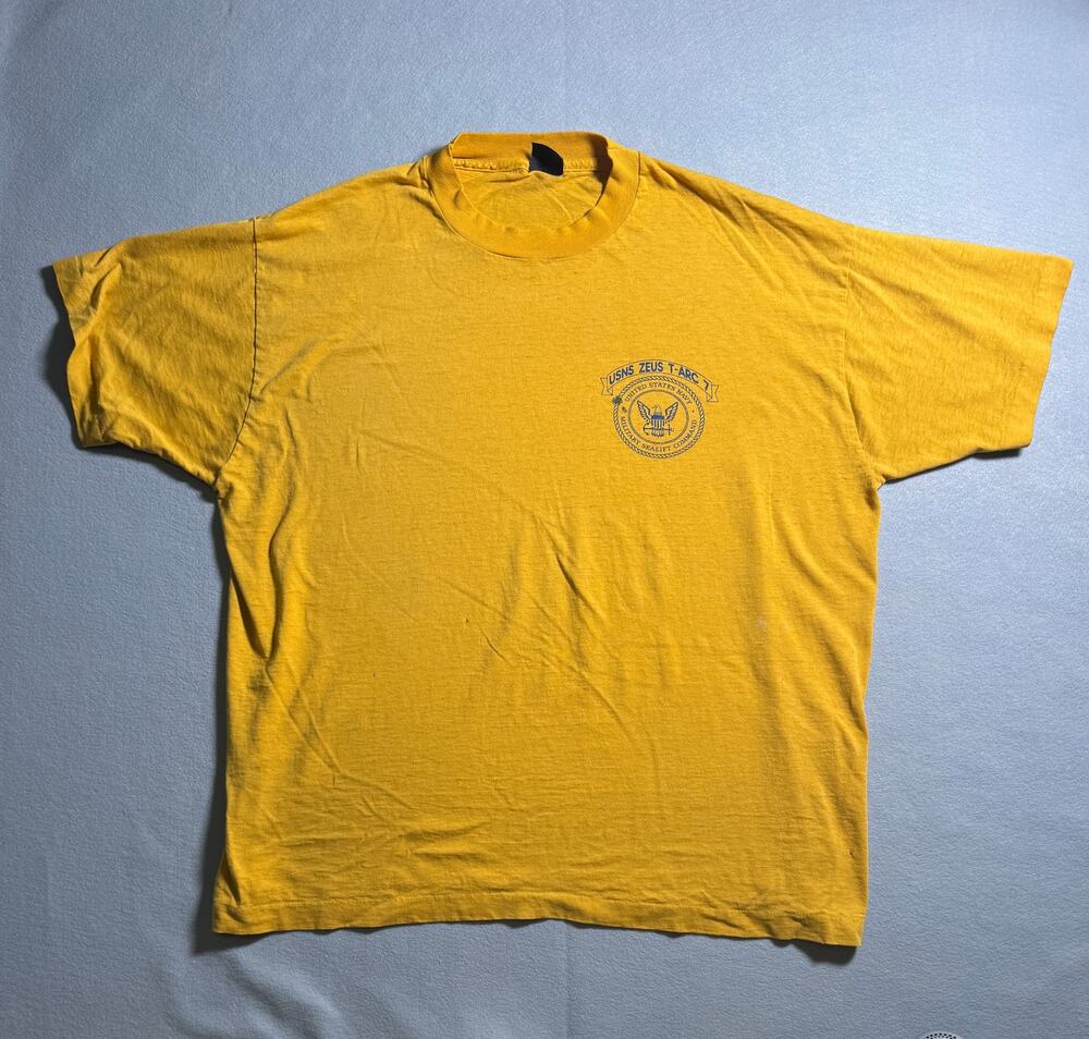 USNS Zeus T-Arc 7 United States Navy Military Sealift Single Stitch VTG Size XL